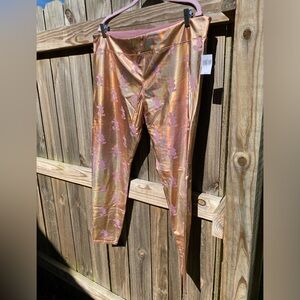 Disney Metallic Copper Pink Mickey Leggings